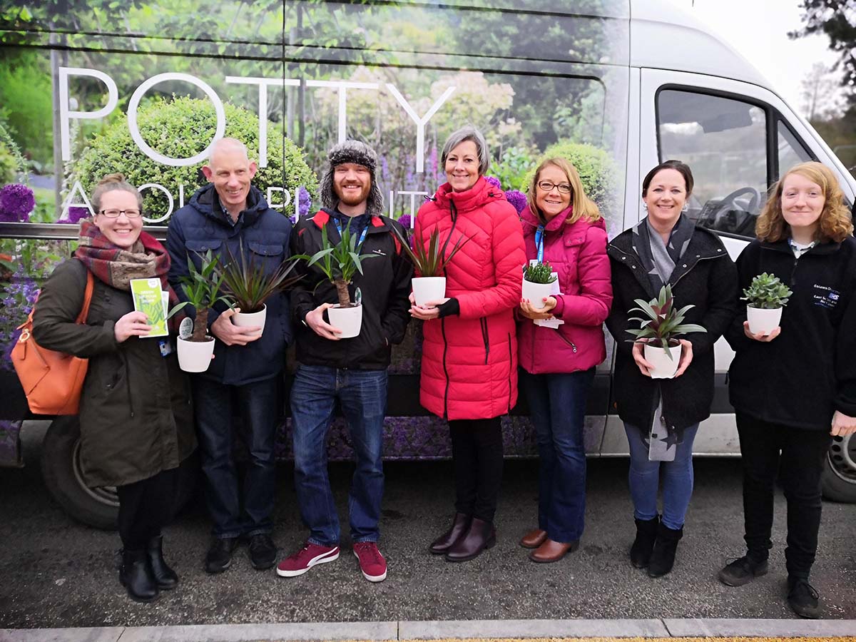 Perrywood Garden Centre Tiptree Donates £350 Worth of Houseplants to Offices at Colchester Hospital
